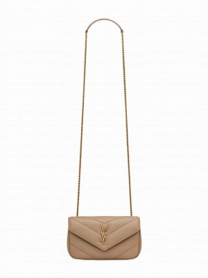 Saint Laurent Loulou Mini In Lambskin Apricot