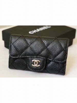 Chanel Key Holder Wallet 31511 Grained Calfskin Black
