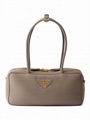 Prada Medium Leather Top-handle Bag 1BB126 Gray