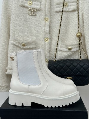 Chanel Women's Calfskin Boots White