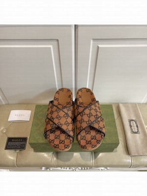 GUCCI GG Multicolor platform sandal 663666 Orange canvas 2021 Collection