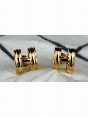 Hermes Pop H Earrings Gold