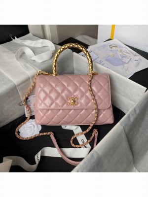 Chanel FLAP BAG WITH TOP HANDLE AS92990 pink