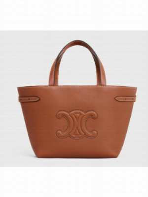 Celine MINI CABAS ANAIS CUIR TRIOMPHE IN GRAINED CALFSKIN 118613 TAN