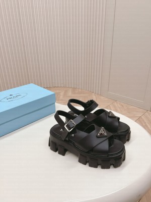 Prada Monolith rubber sandals 2024 Black