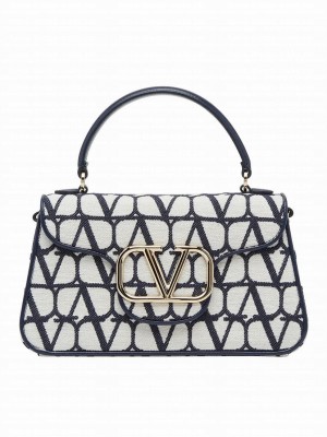 Valentino Iconographe Loco Boston Top-Handle Bag Dark Blue