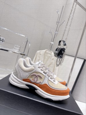 Chanel G39597 Fabric & Suede Calfskin pink, Light Gray & Orange 2023SS 
