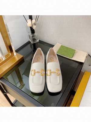 Gucci Women's Lambskin loafer with Horsebit White