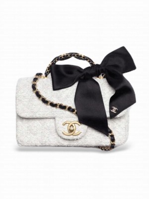 Chanel Mini Flap Bag With Handle AS5875 Cream