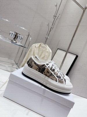 Dior Walk'n'Dior Low-top Platform Embroidered Cotton Sneakers 2023 02