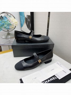 Chanel Lambskin Mary Janes Ballerinas Black 2022 Collection