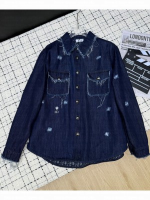 Christian Dior Women's Denim Jacket Dark Blue