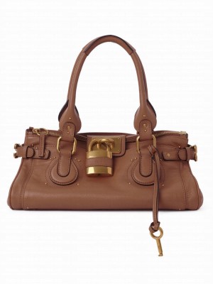 Chloe Paddington Bag In Grained Leather 25WS802 Coffee
