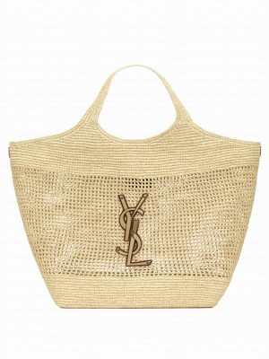 Saint Laurent Icare In Raffia Apricot