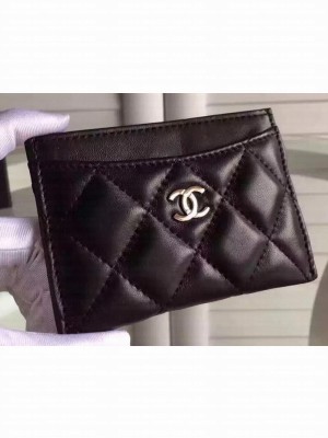 Chanel Lambskin Classic Card Holder A31510 Black