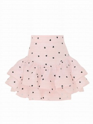 Zimmermann Women's Crush Flip Mini Skirt Pink