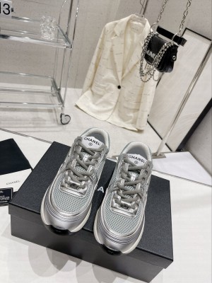 Chanel G39792 Fabric & Laminated Green & Silver 2023SS 