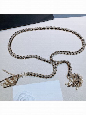 Chanel Pearl Chain Tassel Belt AB5186  2021 Collection