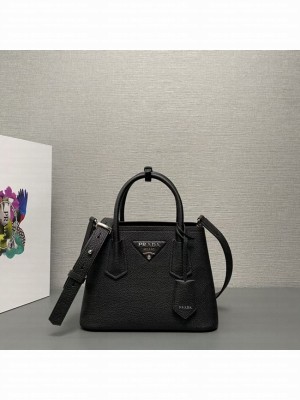 Prada Double leather mini bag 1BG443 black
