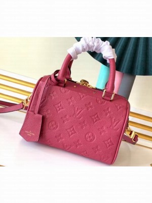 Louis Vuitton Monogram Empreinte Leather Speedy Bandouliere 20 Bag Fuchsia
