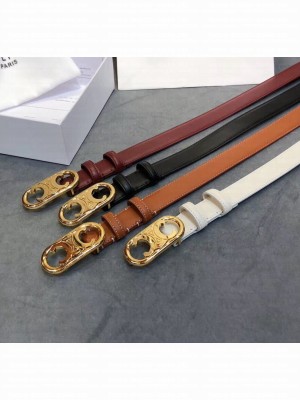 Celine Width 2.5cm Caflskin Belt Brown 2020 Collection