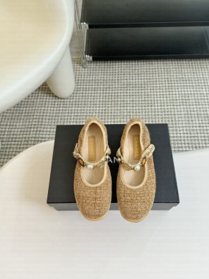Chanel Tweeds & Fabrics Mary Jane Gold