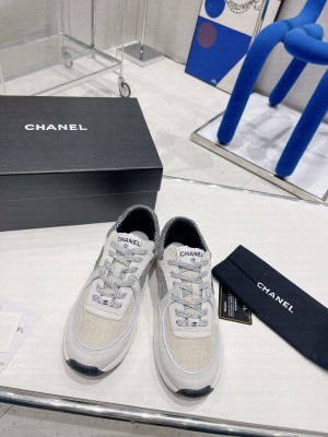 Chanel Fabric Sneakers G39597 Gray/White