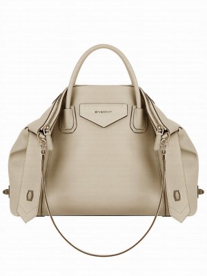 Givenchy Medium Antigona Soft Bag In Smooth Leather Cream