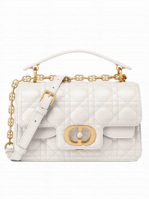 Christian Dior Small Dior Jolie Top Handle Bag Cream