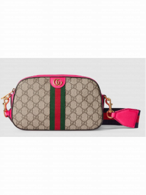 GUCCI OPHIDIA GG SMALL CROSSBODY BAG 752591 Fuchsia