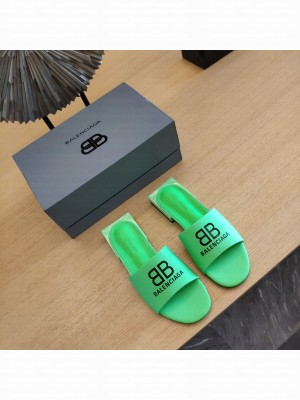 BALENCIAGA SQUARED HEEL 2.5CM BOX SANDALS BB LOGO GREEN 2022