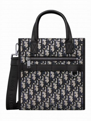 Christian Dior Safari North-South Tote Bag Dark Blue