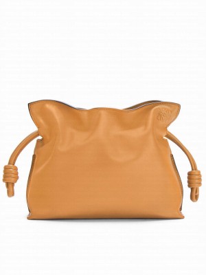 Loewe Flamenco Clutch In Nappa Calfskin Coffee