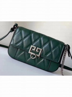 Givenchy Mini Pocket Bag in Diamond Quilted Leather Green