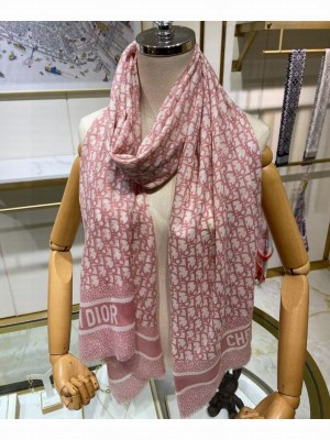 Christian Dior Women s Oblique Motif Long Scarf Pink