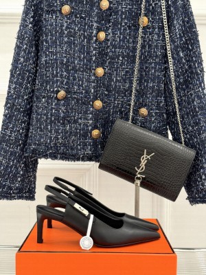 Hermes Lover 80 Slingback pump in Nappa leather with iconic Kelly buckle black