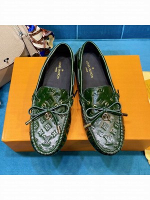 Louis Vuitton 1A3QO2 Gloria Monogram Leather Flat Loafer Dark Green 2021 Collection