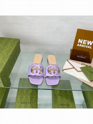 Gucci Women's Interlocking G cut-out slide sandal Collection 015