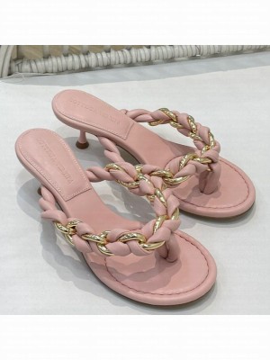 Bottega Veneta Dot Entwined Thong Sandals Pink  2021 Collection