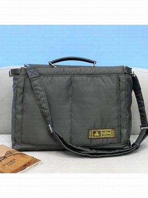 Fendi Men's Peekaboo Nylon Large Bag Grey  2021 Collection