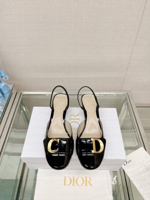 Dior C'est Dior Slingback Pumps 3.5cm in Patent Calfskin 2023 Black