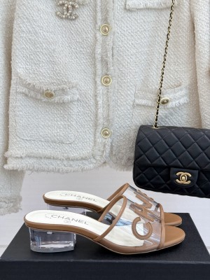 Chanel CC PVC Slide Mule Brown 2025