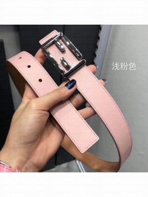 Fendi Calfskin Leather Belt with FF Buckle 30MM Pink   Collection