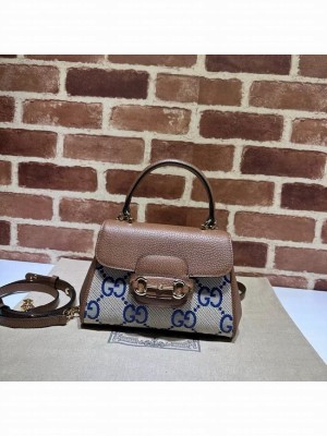 GUCCI HORSEBIT 1955 MINI BAG 703848 BROWN&BLUE