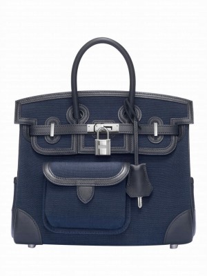 Hermes Birkin Cargo 25 Bag Dark Blue