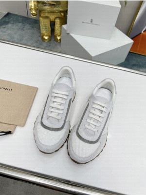 Brunello Cucinell Suede and techno fabric runners sneakers 013