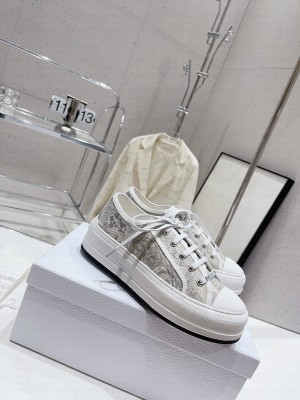 Dior Walk'n'Dior Low-top Platform Embroidered Cotton Sneakers 2023 05