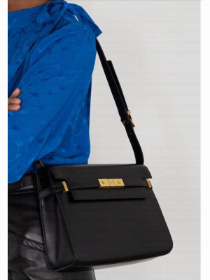 Yves Saint Laurent Manhattan leather shoulder bag Y85136 Black