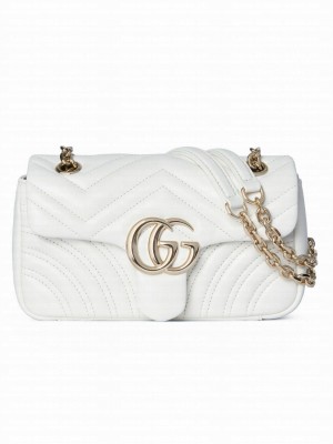 Gucci GG Marmont Small Shoulder Bag 837280 White