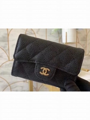 Chanel Classic Small Card Holder AP0214 Grained Calfskin Black/Gold
